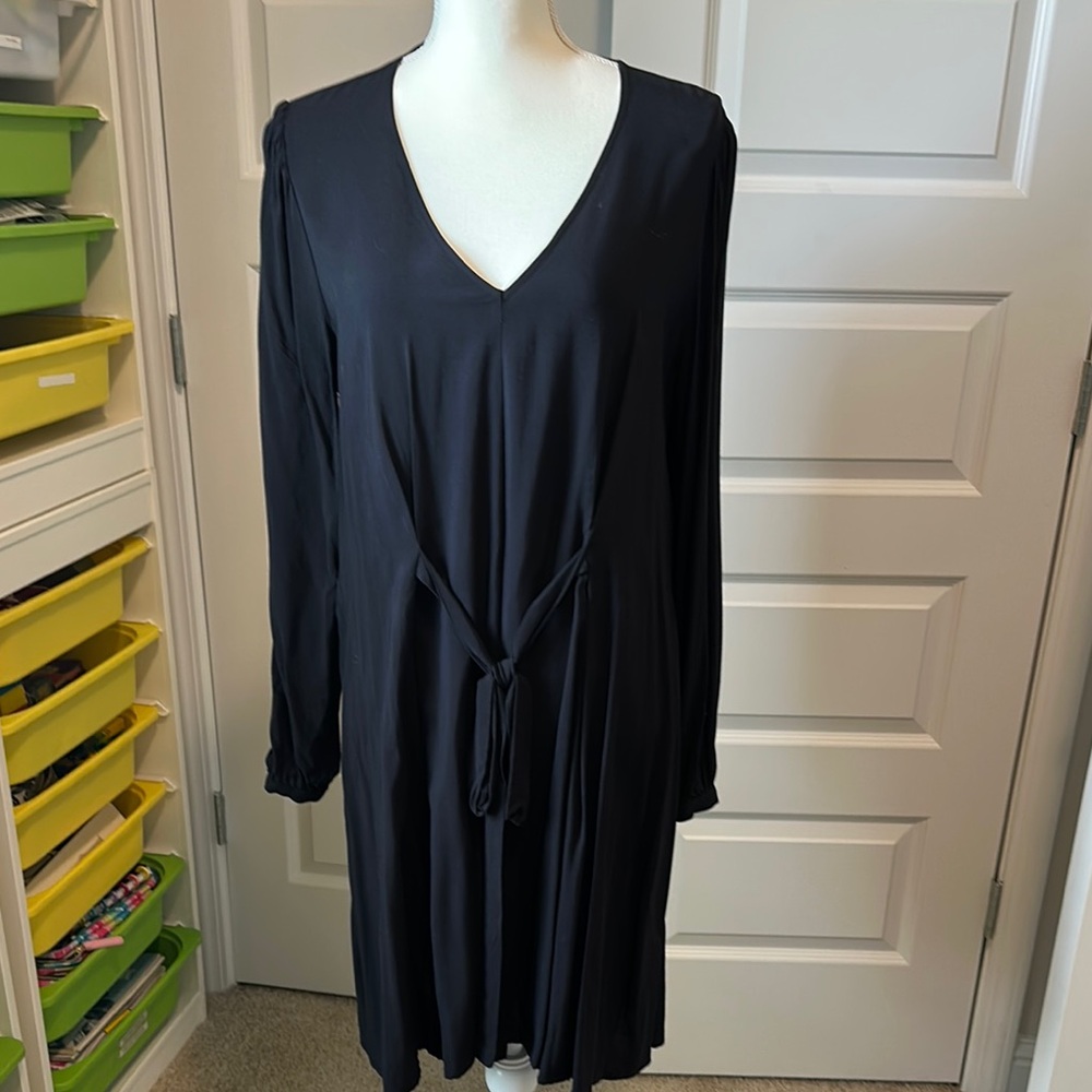 Nine West Elegant Black Tie-Front Dress